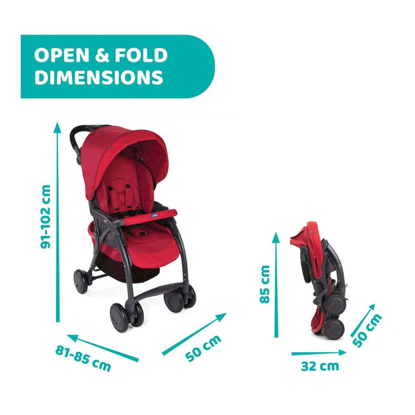 Simplicity Plus Stroller - Scarlet Red - Dezine Kids