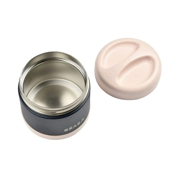 Beaba Stainless Steel Insulated Food Jar, Isothermal Portion 500 ml - Light Pink/Night Blue