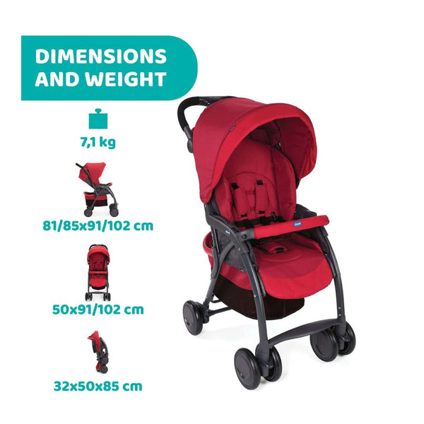 Simplicity Plus Stroller - Scarlet Red - Dezine Kids