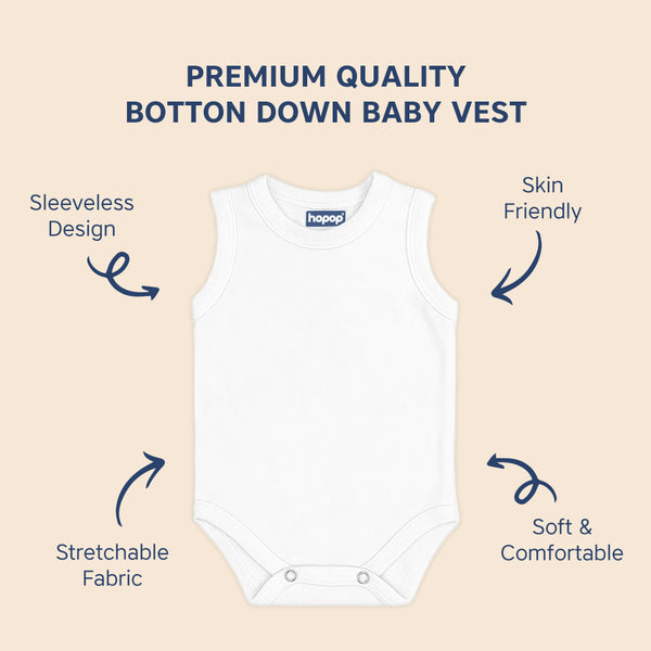 Hopop Baby Cotton Round Neck Sleeveless Romper Pack of 1