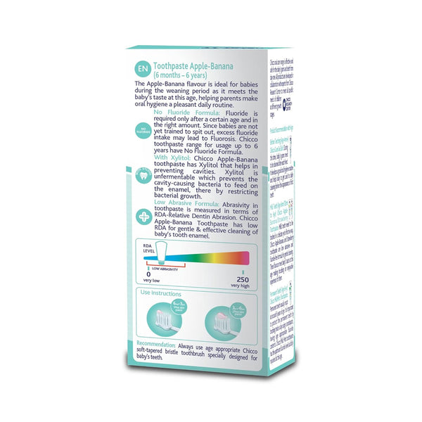 Chicco Tooth Paste Apple Banana No Fluoride (6M to 6Y) - 50g