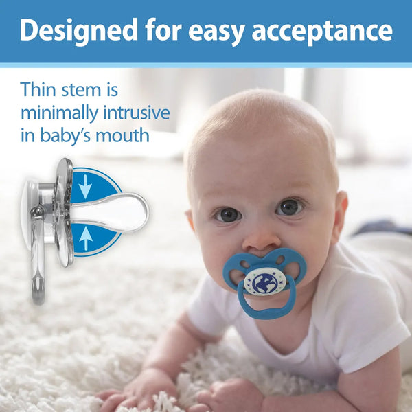 Dr.Browns Blue Advantage Pacifiers Stage 2 Glow in the Dark, Pack of 2 - Blue Nature - Dezine Kids