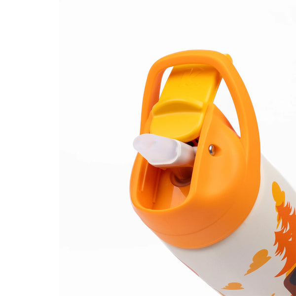 Kicups Little Cup Stainless Steel Insulated Straw Bottle with Slider Lid 350ml - Little Builders