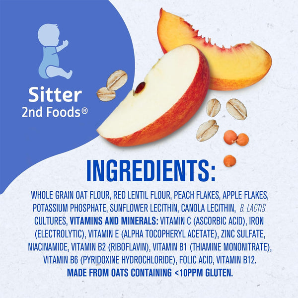 Gerber Cereal for Sitters, 6+ months - Oatmeal Lentil Peach Apple