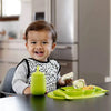 EzPz Mini Feeding Set for Toddlers (Mat, Spoon & Fork) - Lime