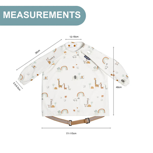 Bibado Long Sleeve Coverall Weaning Bib - Serengeti White