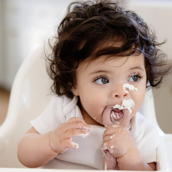 Ezpz Oral Development Tools (3 to Pack) 100% Soft Silicone Infant Teething & Speech Tools with Non Slip Loop - Blush