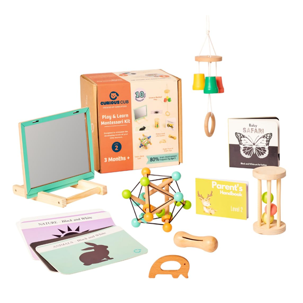 Curious Cub Montessori Wooden Play & Learning Activity Kit - Level 2 (3+M) - Dezine Kids