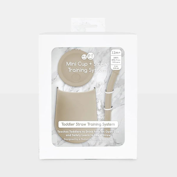 EzPz Mini Cup + Straw Training System for Toddlers - Oat