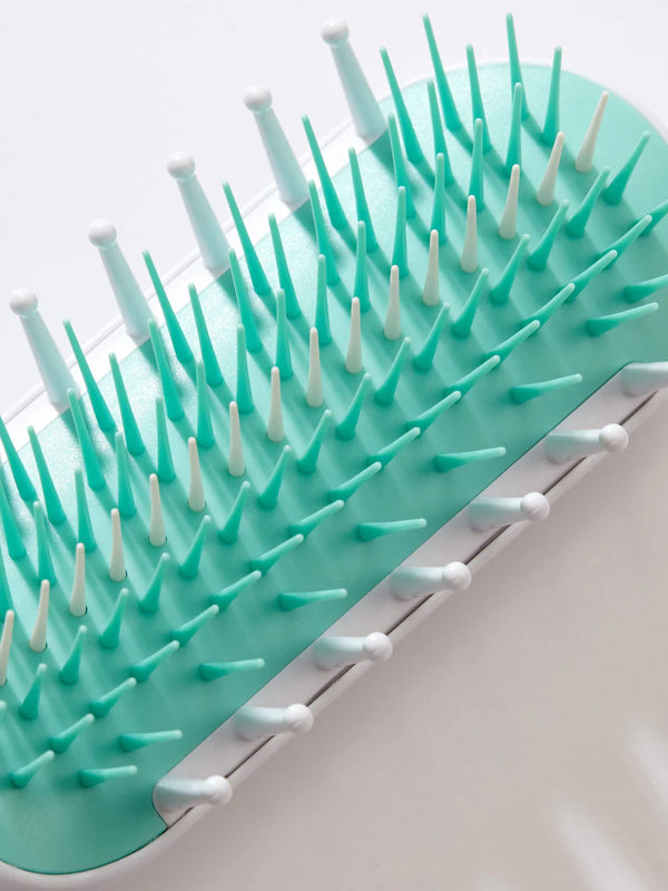 Frida Baby Detangling Hairbrush for Thick or Curly Hair, Wide Tooth Comb & Bristle Combo - Teal