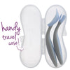 B.Box Spoon & Fork Cutlery Set with Travel Case Angled Handles - Bubblegum Light Blue