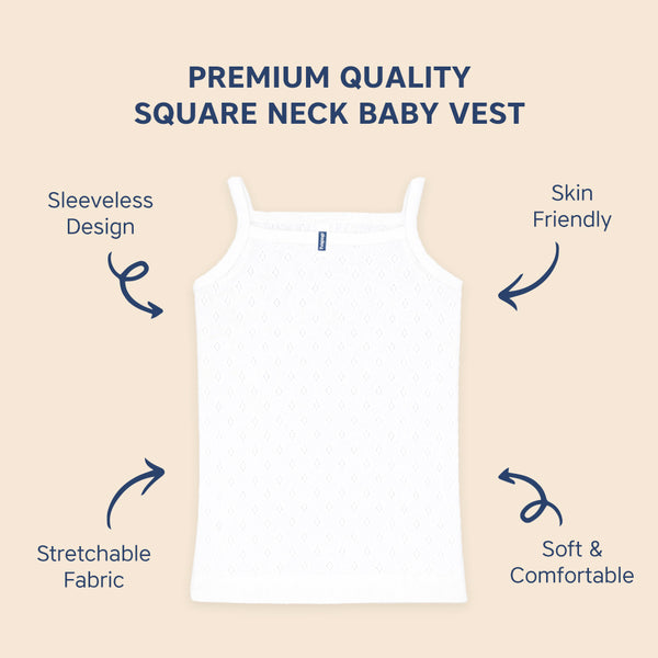 Hopop Baby Girls Sleeveless Cotton Camisole Vest Pack of 1