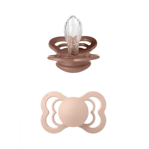Bibs Supreme Pacifiers 2 Pack - Woodchuck/Blush