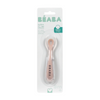Beaba 2nd Stage Silicone Spoon with Ultra Soft Tip, Gum Friendly, Ergonomic Handles - Cotton Candy