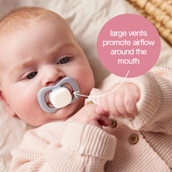 B Box Glow Silicone Pacifiers Pack Of 2 (0-6M) - Blush & Latte