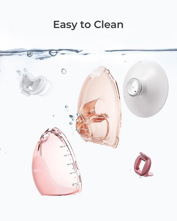 Momcozy Air 1 Ultra Slim Double Wearable Breast Pump, Wireless Charging Case with Real Time Milk Tracking - Red