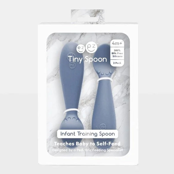 EzPz Tiny Spoon for Babies/Infants - Indigo - Dezine Kids