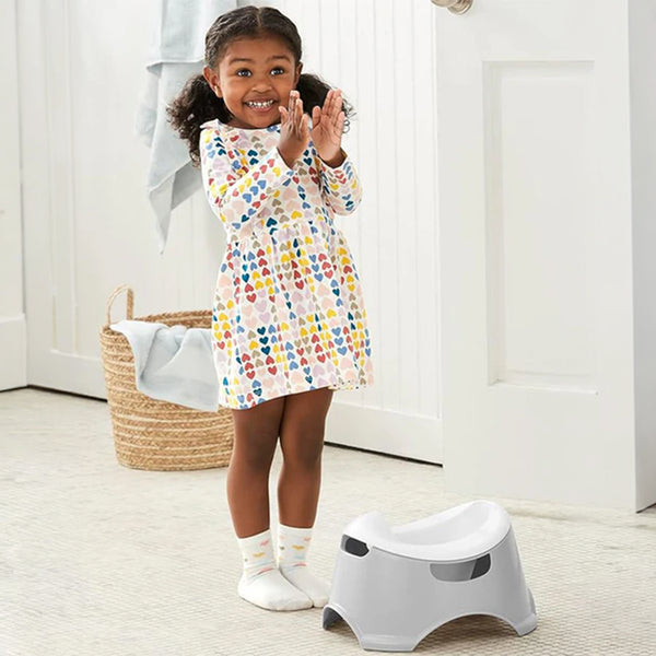 Skip Hop Easy Comfort Potty Chair With Side Handles, 18 to 36M - White & Grey