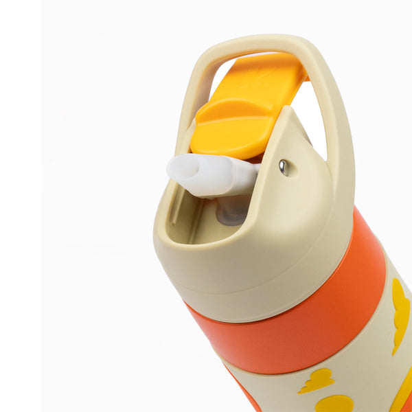 Kicups Grip Flow Stainless Steel Insulated Straw Bottle with Slider Lid 550ml - Little Builders
