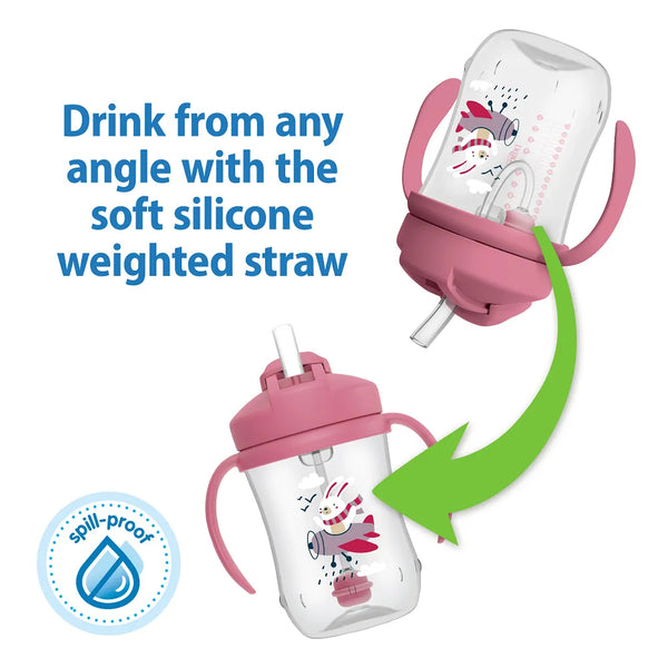 Dr.Browns Milestones Baby’s First Straw Cup - Pink Bunny - Dezine Kids
