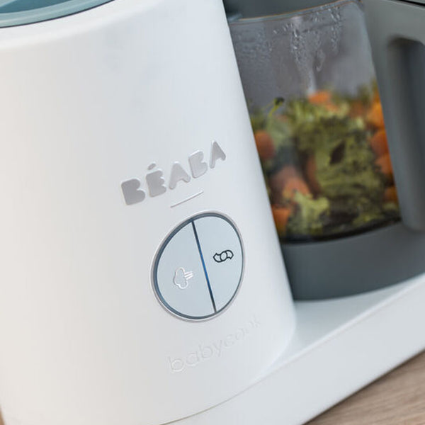 Beaba Babycook Neo 6 In 1 Baby Food Processor, Portable Baby Food Cooker, Puree Maker and Warmer - White Grey