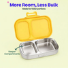 Basil 2 Compartment Stainless Steel Lunchbox with Plastic Lid - Kitty Party