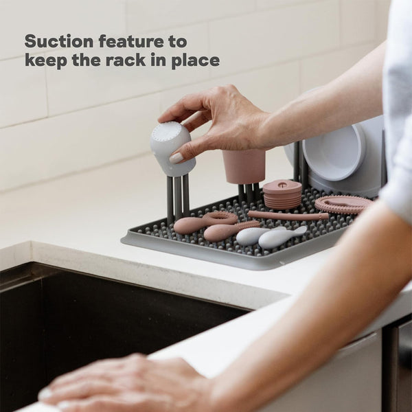 Ezpz Drying Rack 100% Silicone Suctions in Place - Grey