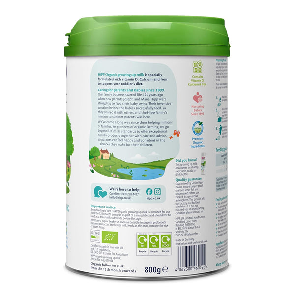 Hipp Organic 3 Growing Up Toddler Formula 12+ Months 800g