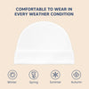 Hopop Soft & Comfortable Cotton Baby Caps Pack of 3 - White - Dezine Kids