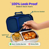 Basil 2 Compartment Stainless Steel Lunchbox with Plastic Lid - Classic Blue