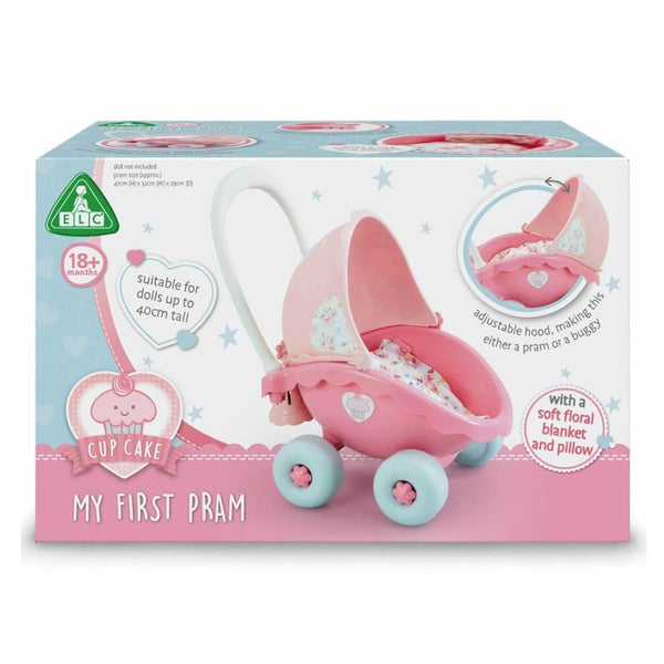 Elc Stroller Pram with Canopy & Large Wheels Pretend Play Toy - Dezine Kids
