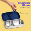 Basil 2 Compartment Stainless Steel Lunchbox with Plastic Lid - Classic Blue