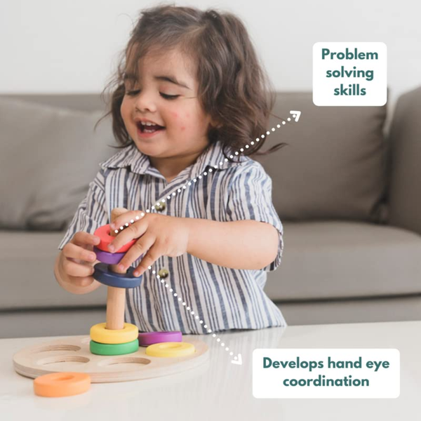 Curious Cub Ring Stacker Improves Hand Eye Coordination - Dezine Kids