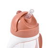 Beaba 2 in 1 Baby Sipper Water Bottle, Anti Spill Sippy Cup with Soft Silicone Straw for Toddler, Removable Handles, 300ml - Terracotta - Dezine Kids