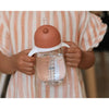 Beaba 2 in 1 Baby Sipper Water Bottle, Anti Spill Sippy Cup with Soft Silicone Straw for Toddler, Removable Handles, 300ml - Terracotta - Dezine Kids