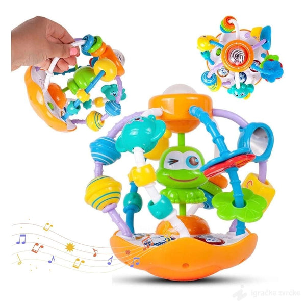 Five Star Musical Rattle Interactive Frog Ball for Children Sensory - Dezine Kids