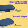 Basil 2 Compartment Stainless Steel Lunchbox with Plastic Lid - Classic Blue