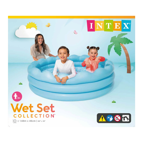 Intex Wavy Edge Inflatable Family Pool for Kids & Adults - Dezine Kids
