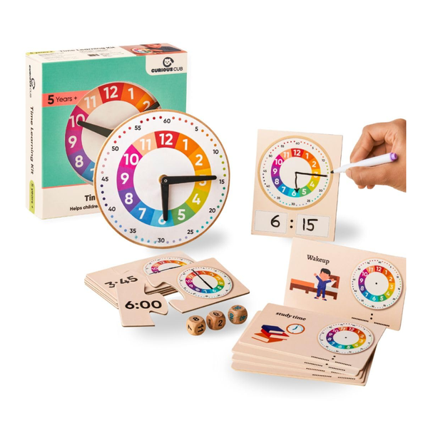 Curious Cub Time Learning Kit Digital and Analog Clock for Kids - Dezine Kids