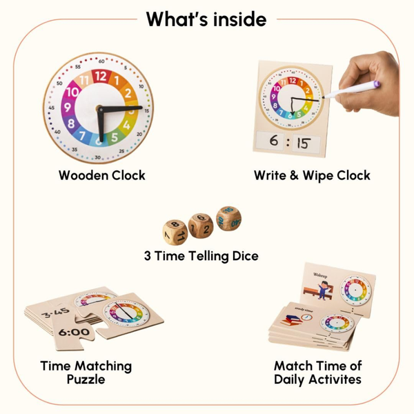 Curious Cub Time Learning Kit Digital and Analog Clock for Kids - Dezine Kids