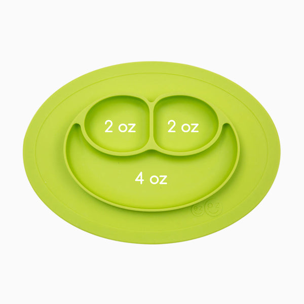 EzPz Mini Feeding Set for Toddlers (Mat, Spoon & Fork) - Lime