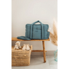 Beaba Paris Puffer Baby Diaper Bag with Large Capacity, Multi Pocket Organizer with Changing Pad, Insulated Bottle Pouch & Stroller Clips - Baltic Blue