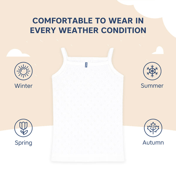 Hopop Baby Girls Sleeveless Cotton Camisole Vest Pack of 1