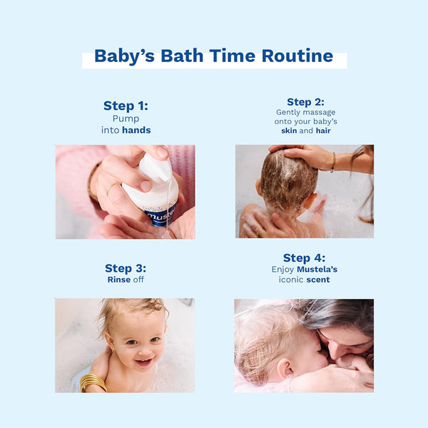 Mustela Gentle Cleansing Gel Baby Hair & Body Wash With Avocado & Vitamin B5 Prevents Dryness & Skin Irritation - 500 ml