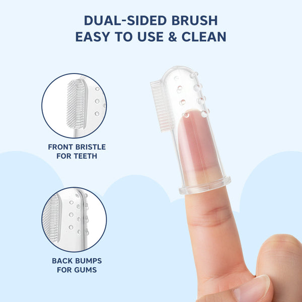 Hopop Silicone Baby Finger Toothbrush with Case -Pack of 2 - Dezine Kids