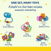 Chicco Play & Grow Set Rattle Toy Gift for Baby Shower & Baby Birthday - Pack of 5