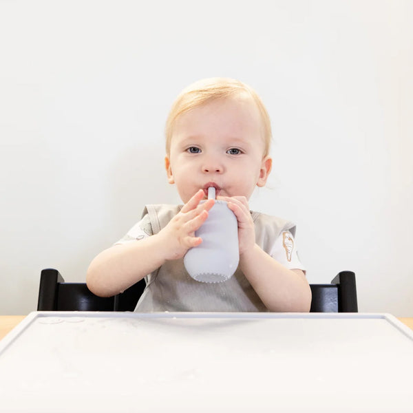 EzPz Mini Cup + Straw Training System for Toddlers - Pewter - Dezine Kids