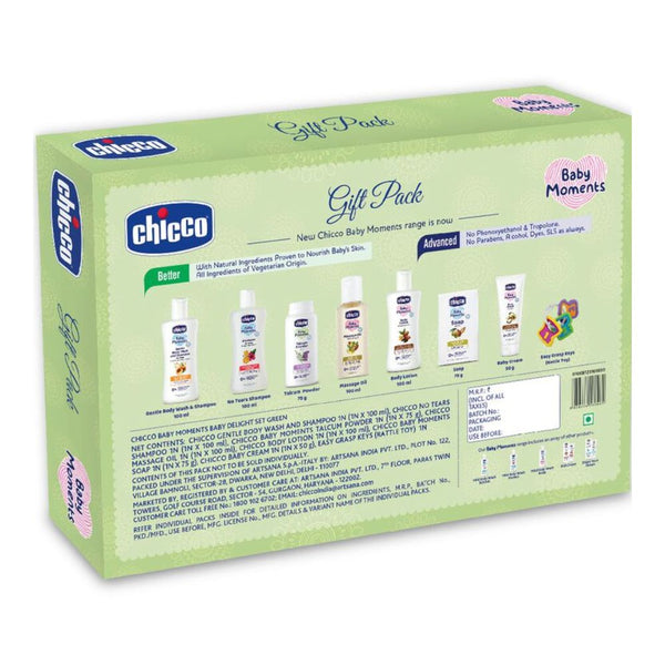 Baby Delight Green New Born Gift Set-Pack Of 8-Gift For Baby Shower & Baby Birthday - Green - Dezine Kids