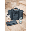 Beaba Paris Puffer Baby Diaper Bag with Large Capacity, Multi Pocket Organizer with Changing Pad, Insulated Bottle Pouch & Stroller Clips - Mineral Grey