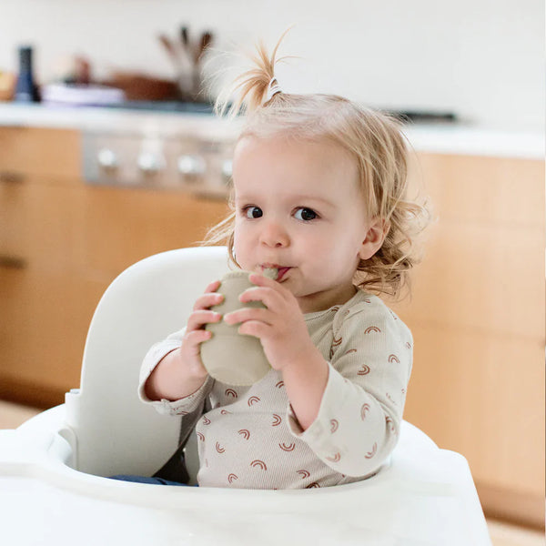 EzPz Mini Cup + Straw Training System for Toddlers - Oat